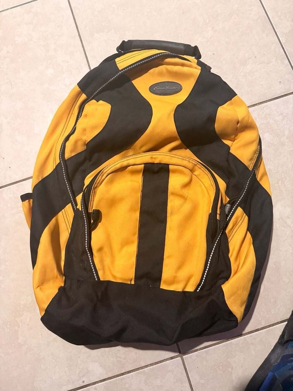 Eddie Bauer Yellow and Black Multi-Pocket Backpack